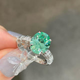 Oval Paraiba Green Tourmaline Ring - floysun