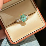 Oval Paraiba Green Tourmaline Ring - floysun