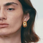 Oval Swirl Black Agate Earrings - floysun