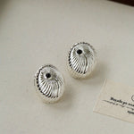 Oval Swirl Black Agate Earrings - floysun