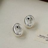 Oval Swirl Black Agate Earrings - floysun