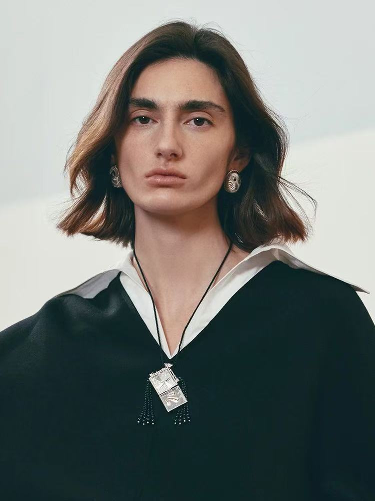 Oval Swirl Black Agate Earrings - floysun