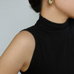 Oval Swirl Black Agate Earrings - floysun