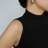 Oval Swirl Black Agate Earrings - floysun