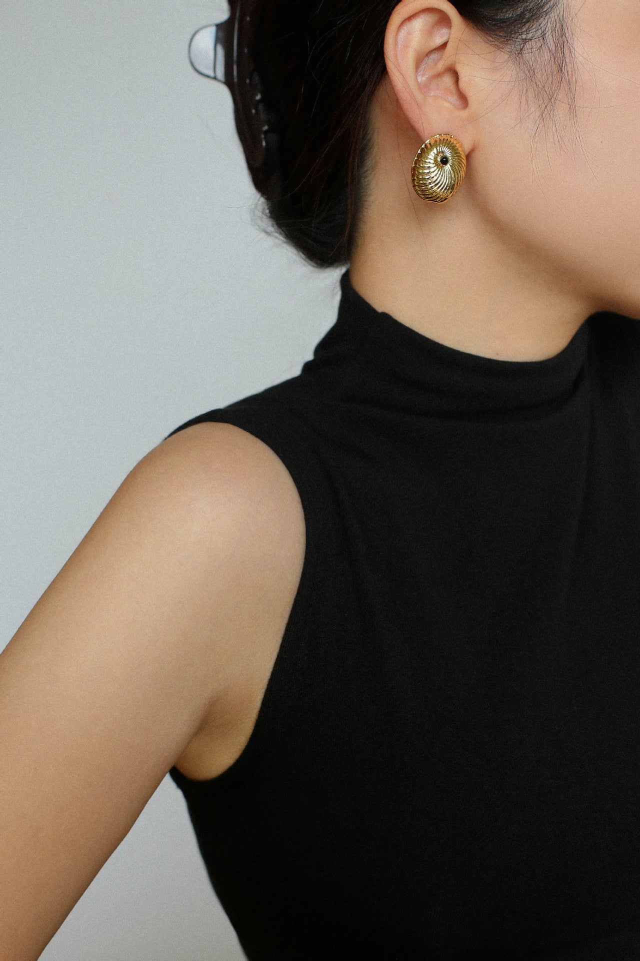 Oval Swirl Black Agate Earrings - floysun