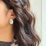 Oval Swirl Black Agate Earrings - floysun