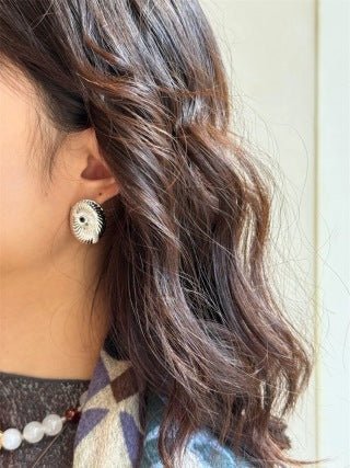 Oval Swirl Black Agate Earrings - floysun