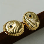 Oval Swirl Black Agate Earrings - floysun