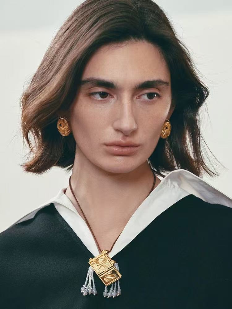 Oval Swirl Black Agate Earrings - floysun