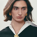 Oval Swirl Black Agate Earrings - floysun