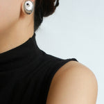 Oval Swirl Black Agate Earrings - floysun