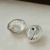 Oval Swirl Black Agate Earrings - floysun