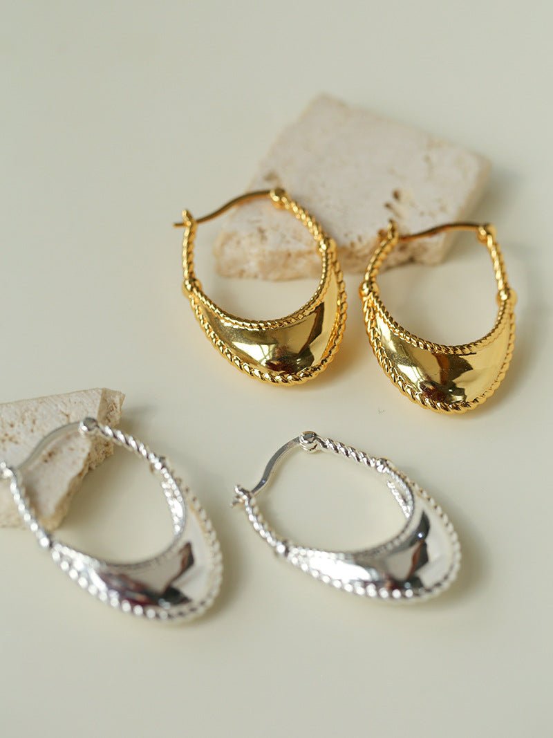 Oval U - Shaped Geometric Earrings - floysun