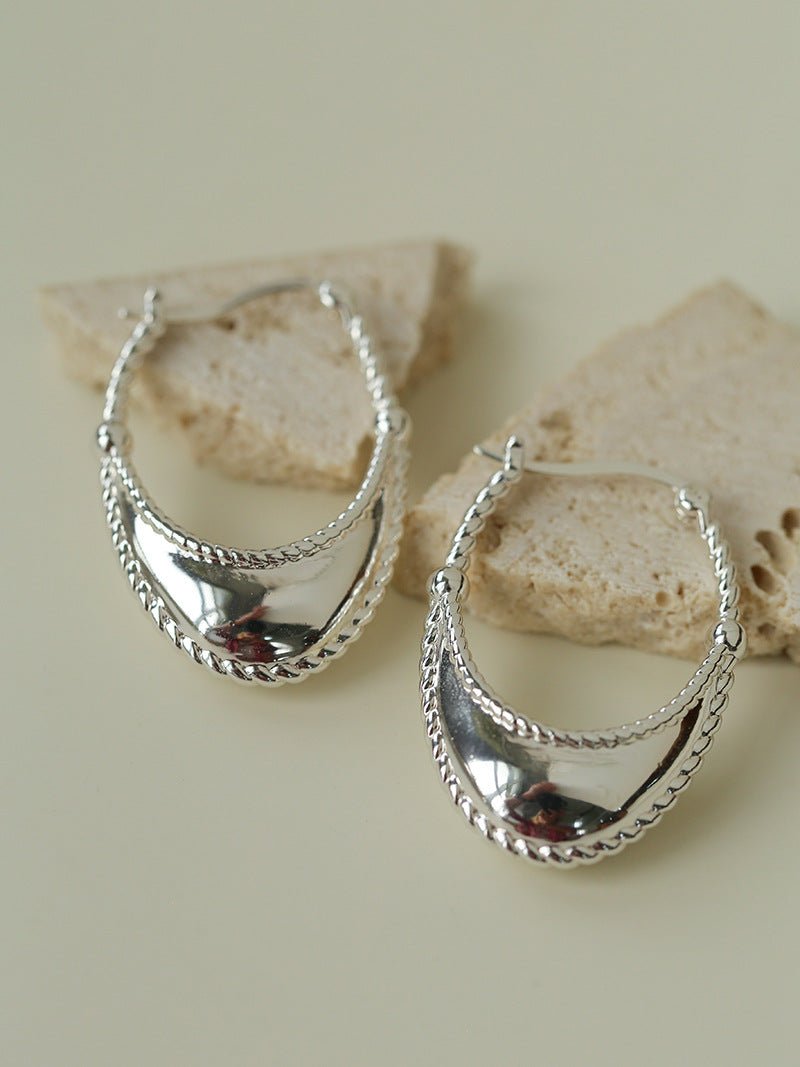 Oval U - Shaped Geometric Earrings - floysun