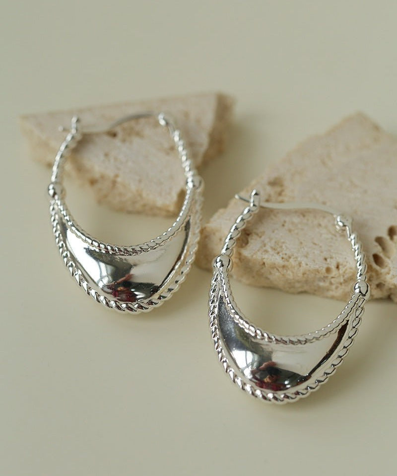 Oval U - Shaped Geometric Earrings - floysun