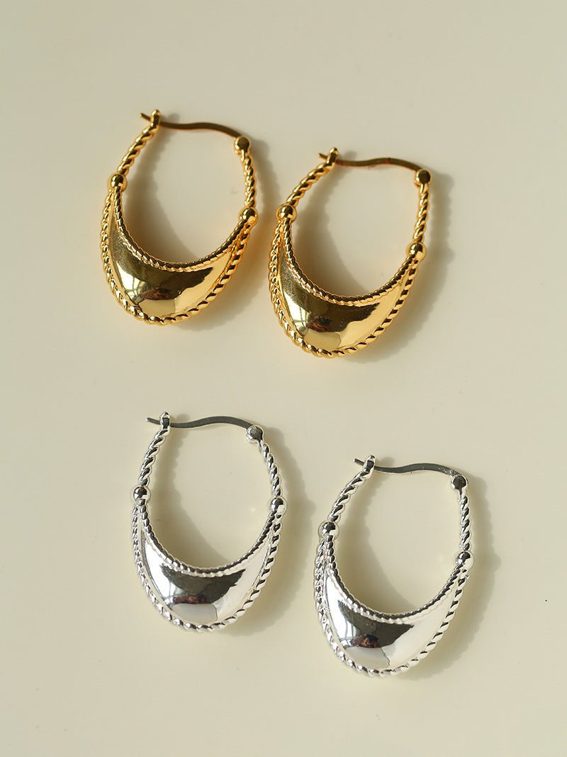 Oval U - Shaped Geometric Earrings - floysun
