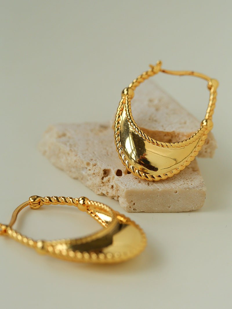 Oval U - Shaped Geometric Earrings - floysun