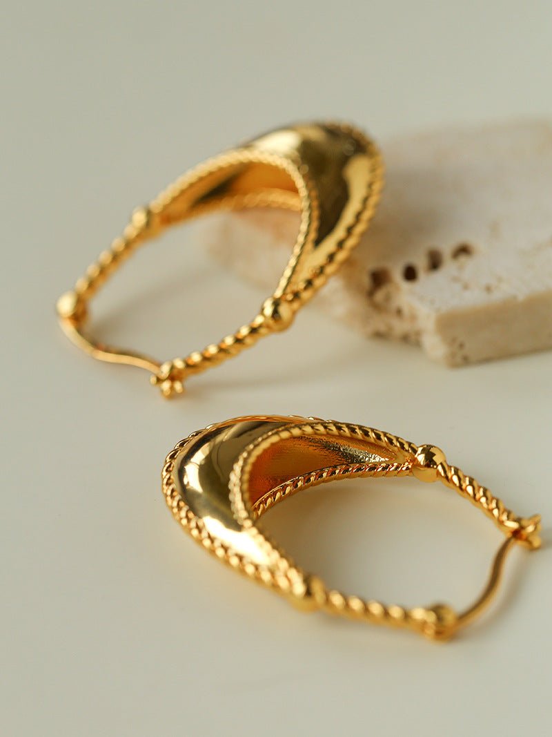 Oval U - Shaped Geometric Earrings - floysun