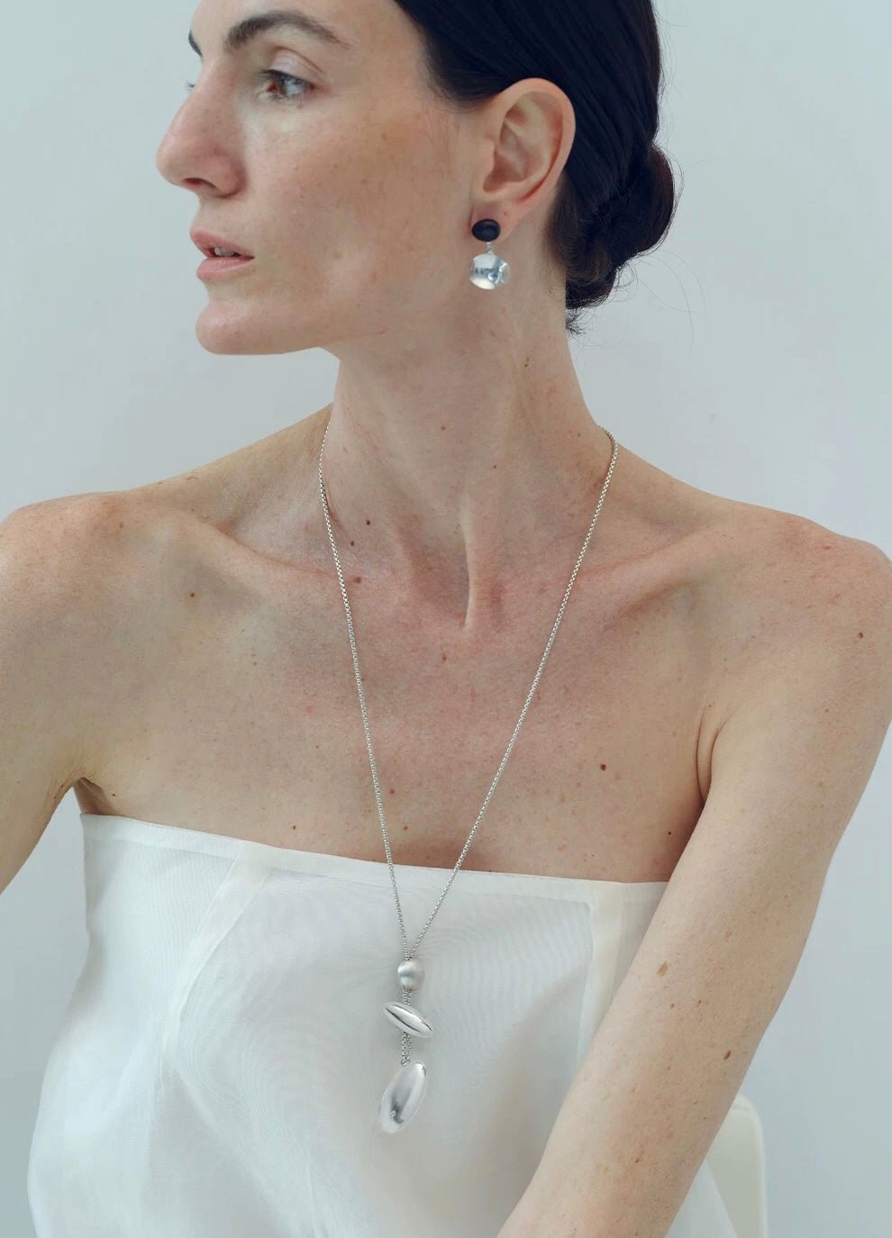 Oval Wood & Glass Earrings | Asymmetrical Statement Earrings - floysun