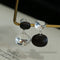 Oval Wood & Glass Earrings | Asymmetrical Statement Earrings - floysun