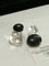 Oval Wood & Glass Earrings | Asymmetrical Statement Earrings - floysun