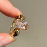 Padparadscha Oval - Cut Minimalist Ring – Rare Sunset Sapphire - floysun