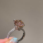 Padparadscha Pink Pavé Ring - floysun
