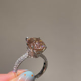 Padparadscha Pink Pavé Ring - floysun
