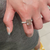 Padparadscha Pink Pavé Ring - floysun