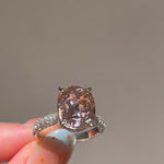 Padparadscha Pink Pavé Ring - floysun
