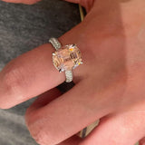 Padparadscha Pink Pavé Ring - floysun