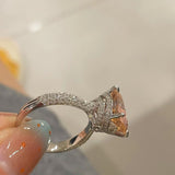 Padparadscha Pink Pavé Ring - floysun