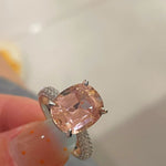 Padparadscha Pink Pavé Ring - floysun