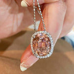 Papaya Sunset Pavé Cushion Necklace - floysun