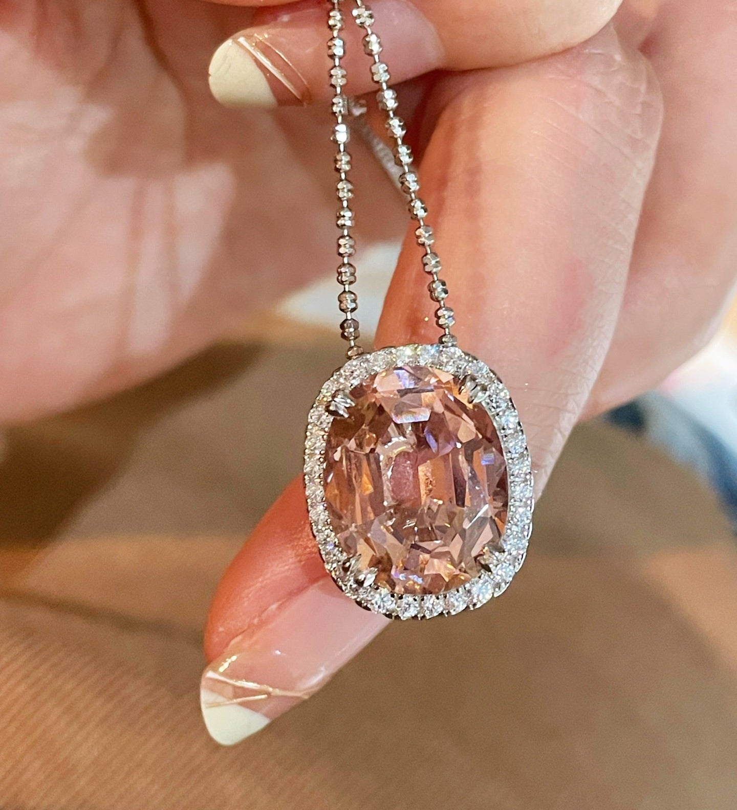 Papaya Sunset Pavé Cushion Necklace - floysun