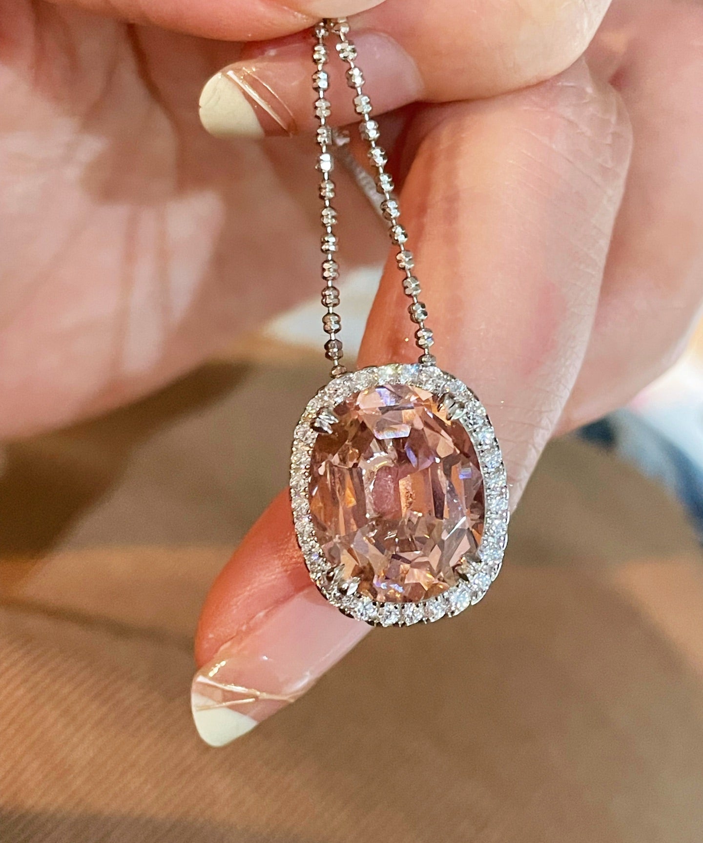 Papaya Sunset Pavé Cushion Necklace - floysun