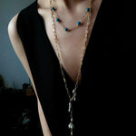 Paperclip Chain Pearl Y Necklace - floysun