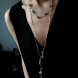 Paperclip Chain Pearl Y Necklace - floysun
