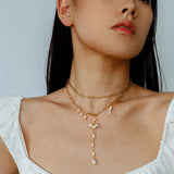 Paperclip Chain Pearl Y Necklace - floysun