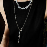 Paperclip Chain Pearl Y Necklace - floysun