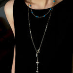 Paperclip Chain Pearl Y Necklace - floysun