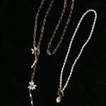 Paperclip Chain Pearl Y Necklace - floysun