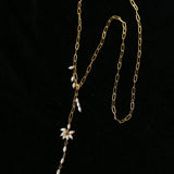 Paperclip Chain Pearl Y Necklace - floysun