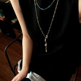 Paperclip Chain Pearl Y Necklace - floysun