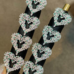 Paraiba-Colour Gradient Sparkling Heart Statement Ring - floysun