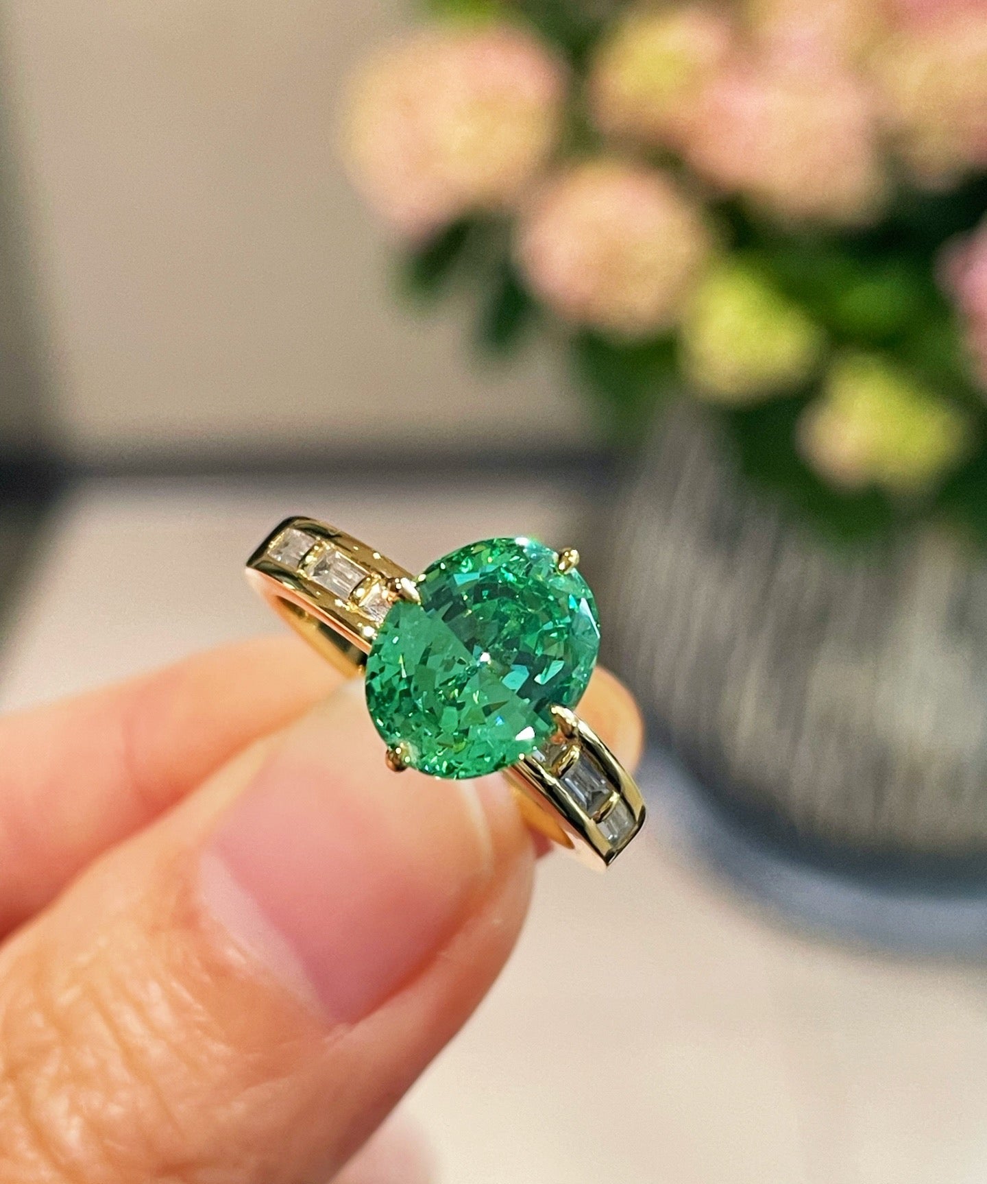 Paraiba Ice Sugar T - Bar Ring - floysun