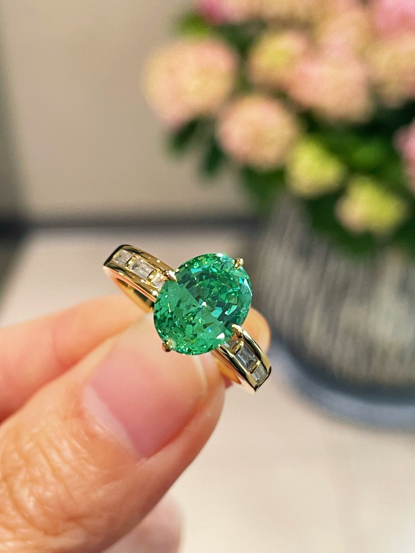 Paraiba Ice Sugar T - Bar Ring - floysun