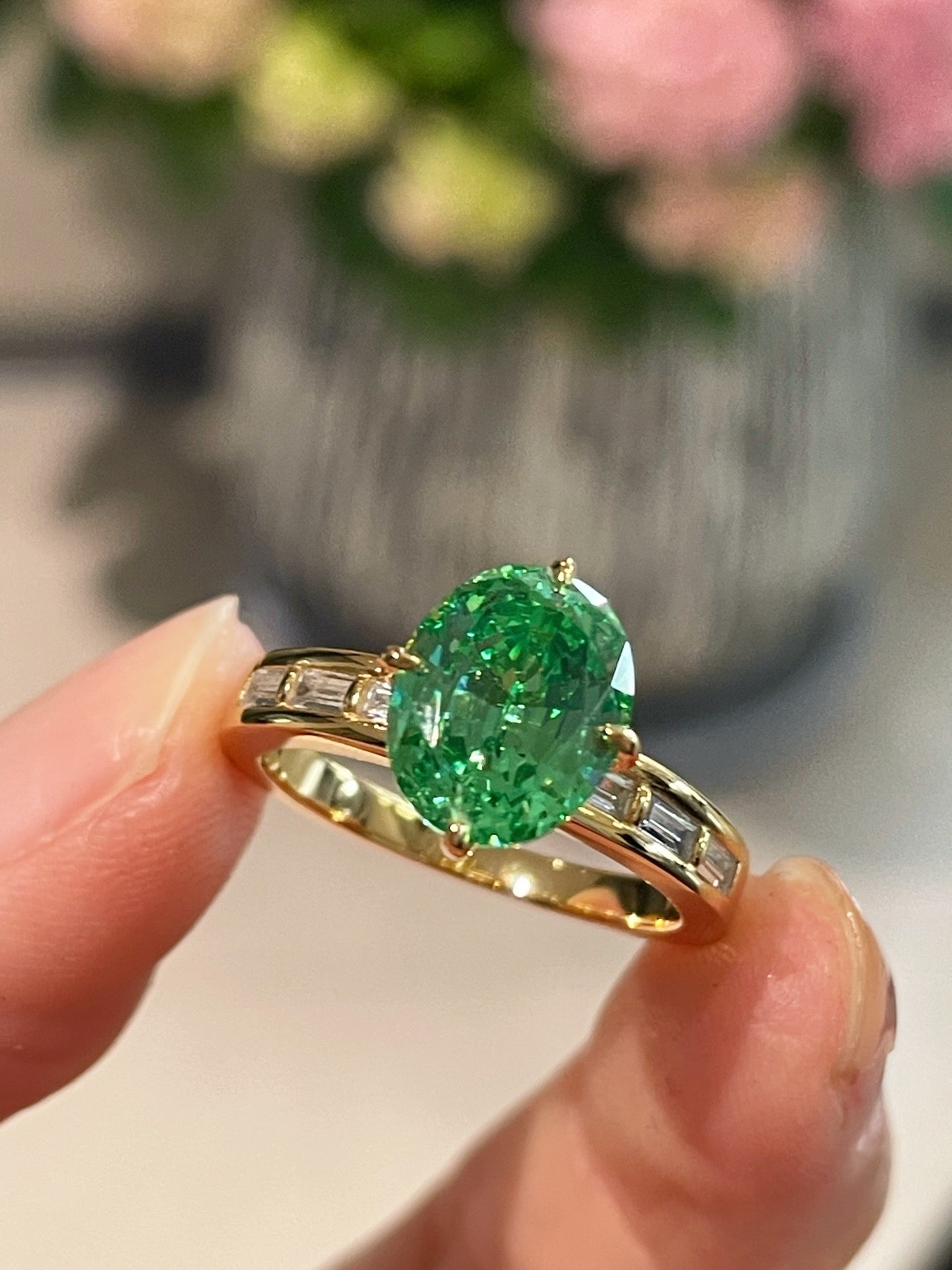 Paraiba Ice Sugar T - Bar Ring - floysun