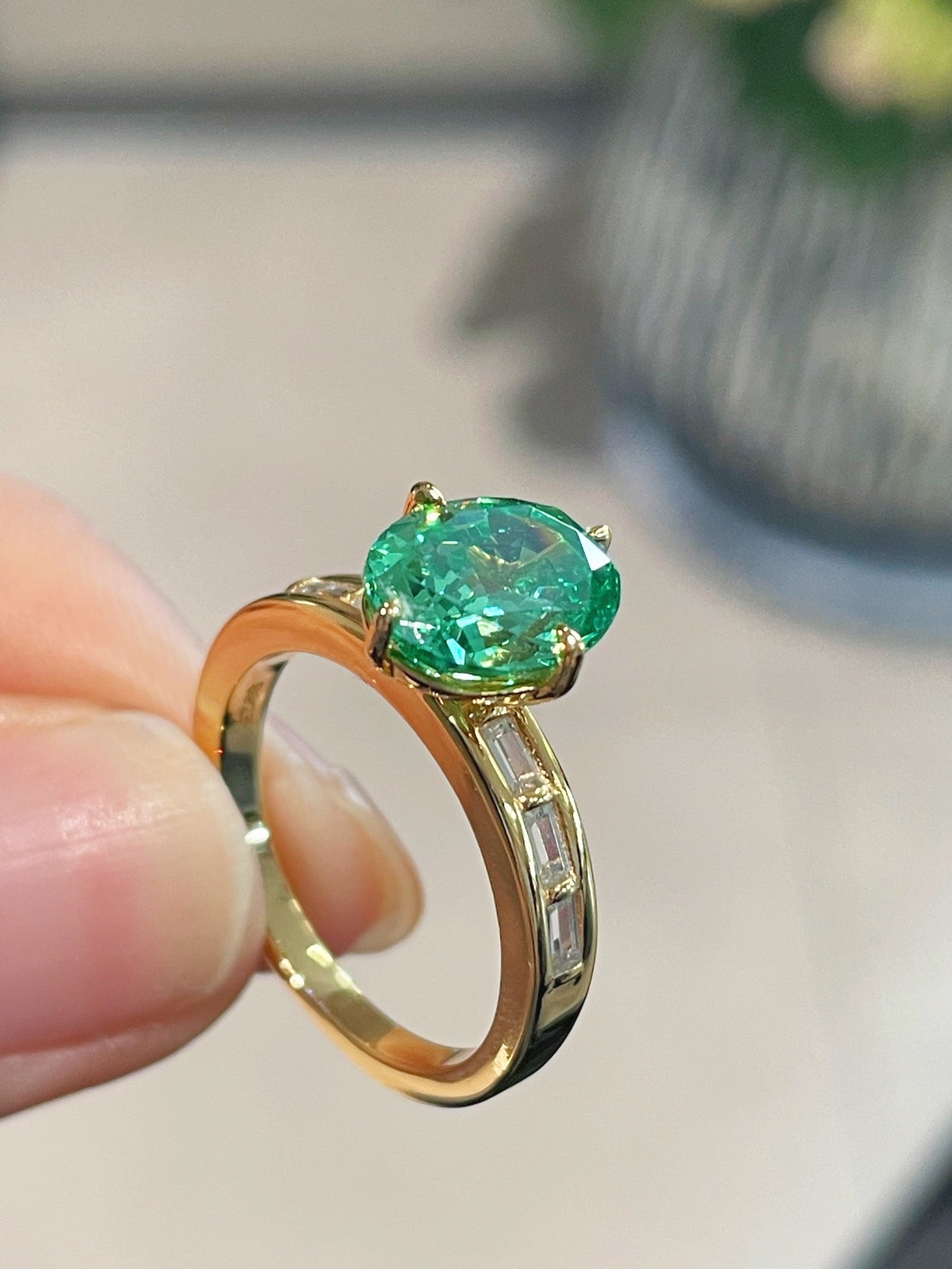 Paraiba Ice Sugar T - Bar Ring - floysun