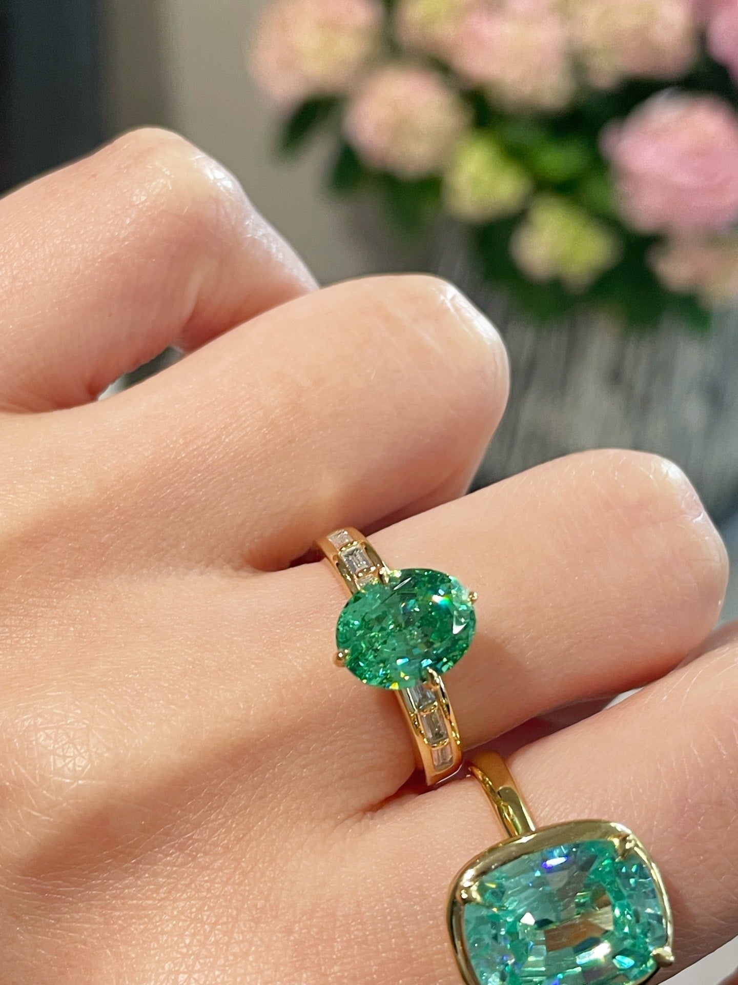 Paraiba Ice Sugar T - Bar Ring - floysun